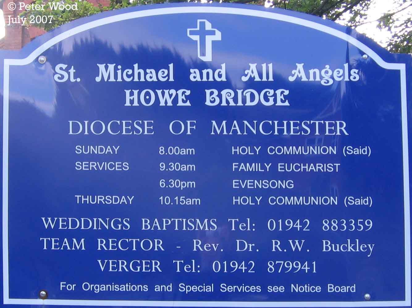 Howe Bridge St Michael and All Angels sign