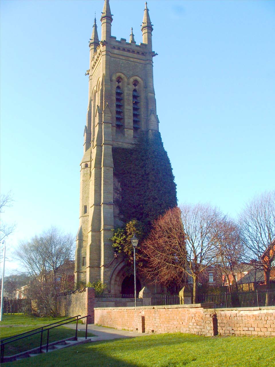 The tower of St Philip's Church