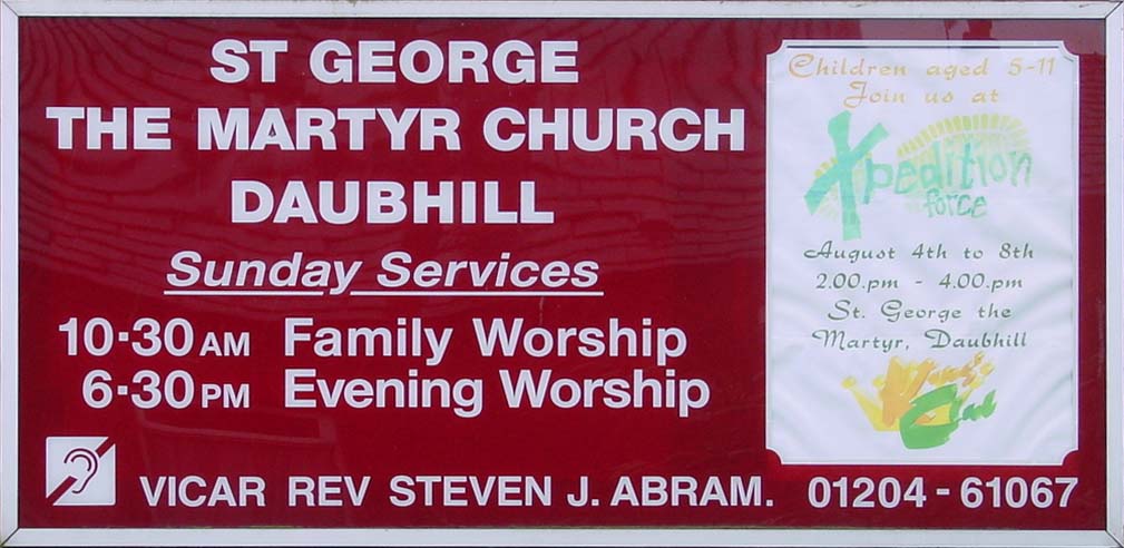 The Church Board, St George the Martyr, Daubhill