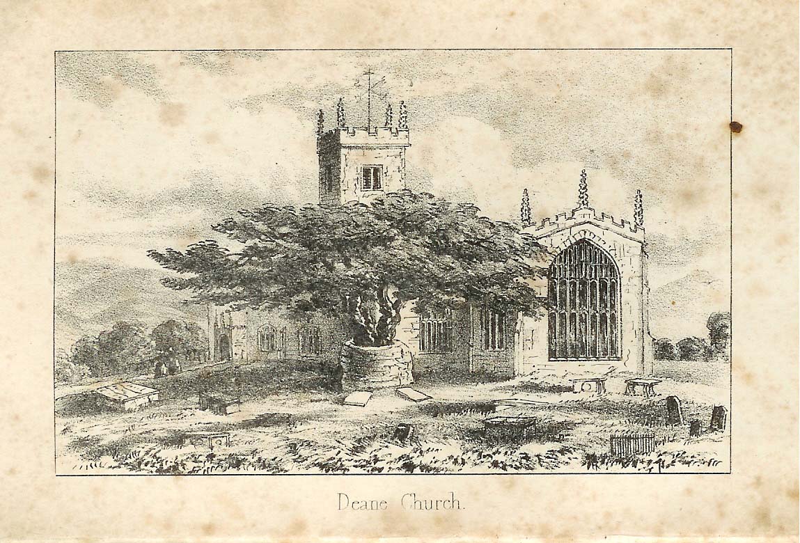 A drawing of St Mary's, Deane, Courtesy of Derek Crompton