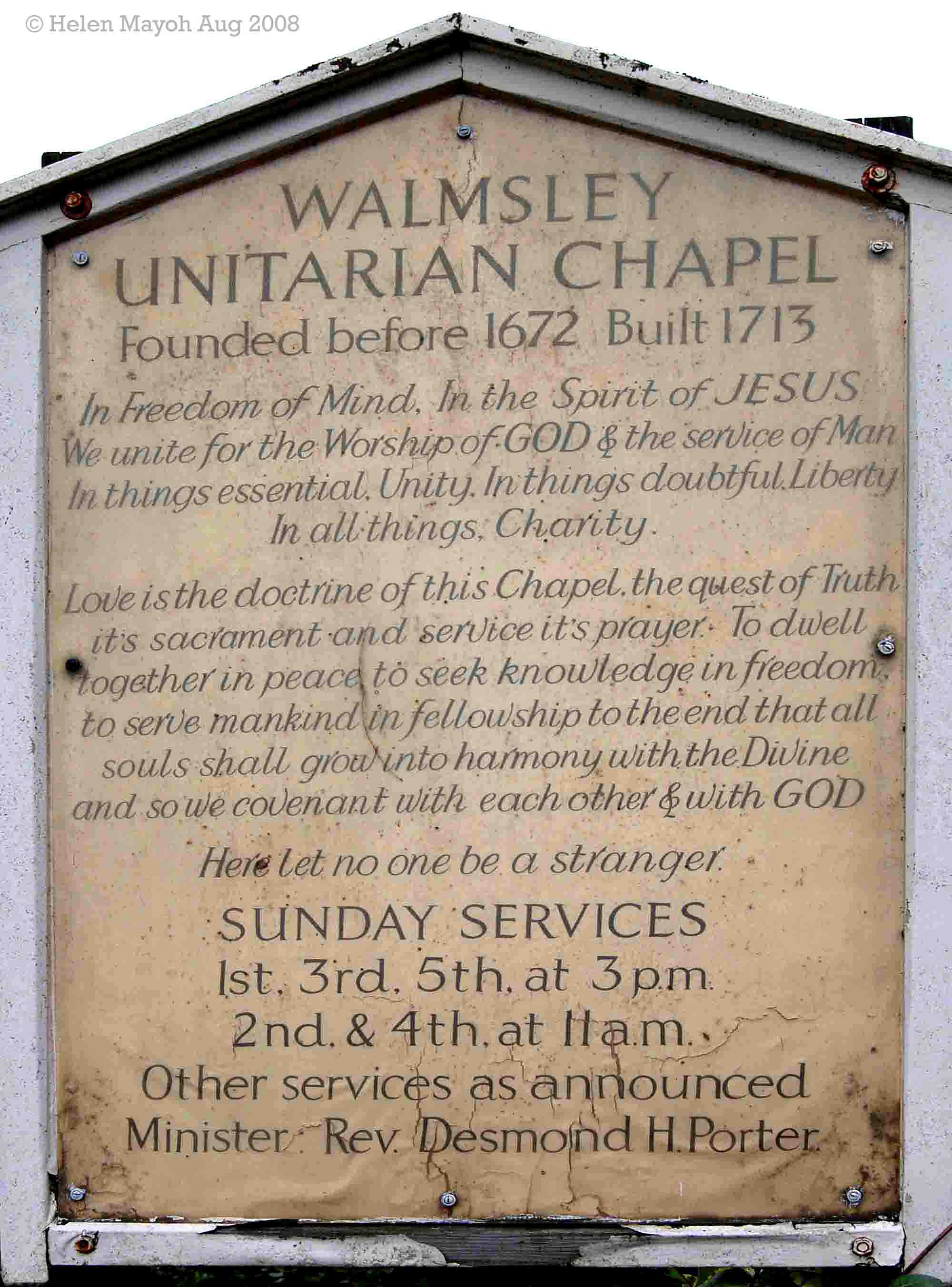 Walmsley Chapel Board