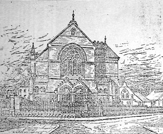 A drawing of Victoria Wesleyan Chapel, Grecian Crescent