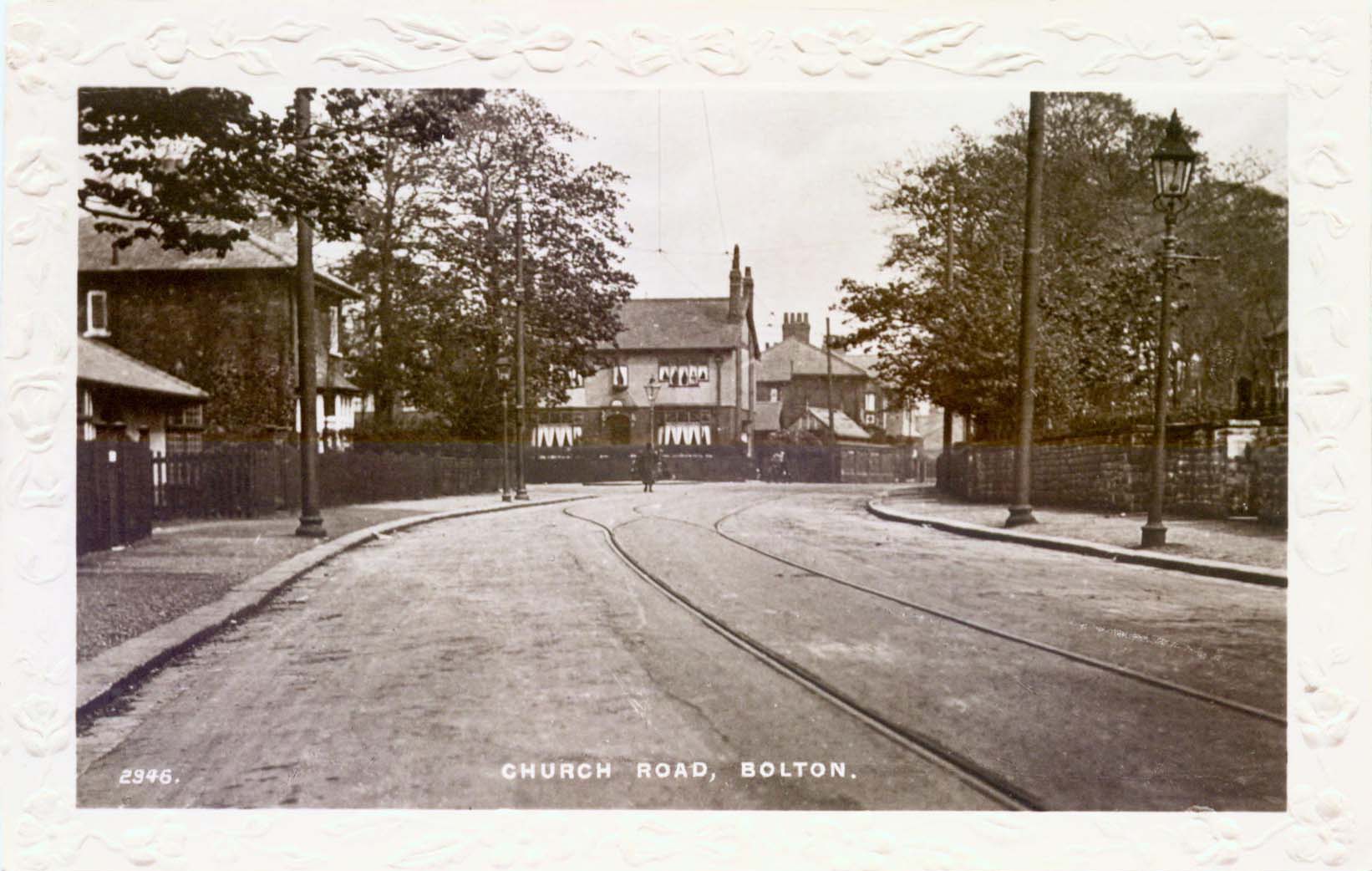 Post Card view of Church Road looking towards Harper's Lane