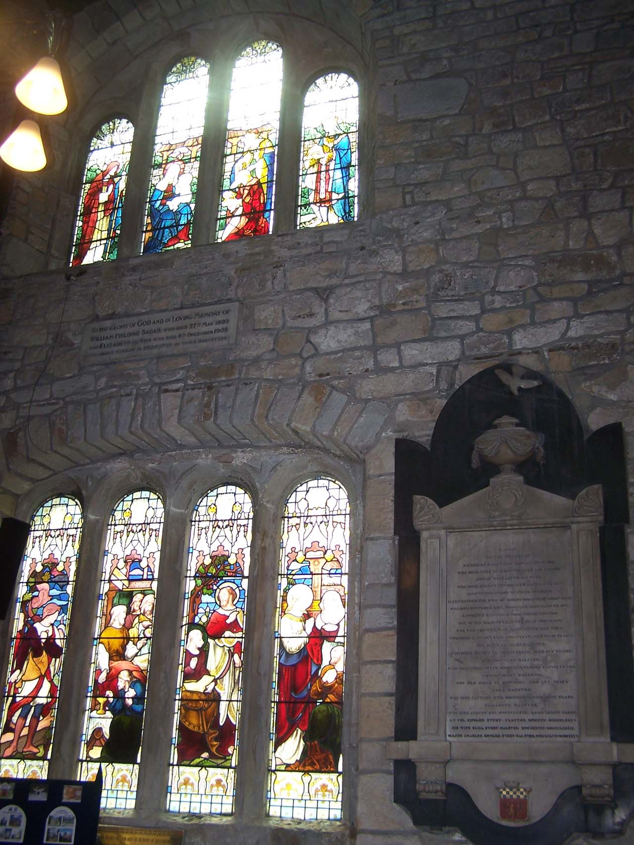 Windows dedicated to William Field Sagar and family. Photograph supplied by and  of Stephanie Mottershead