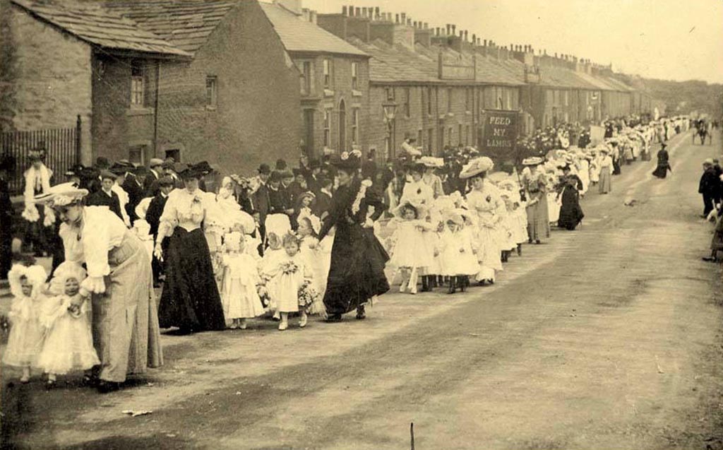 Church Procession in Clayton le Moors - date uncertain