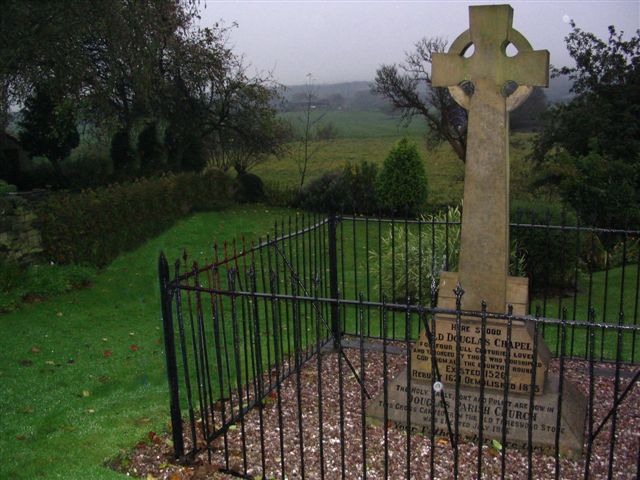 Monument at the site of the former Douglas Chapel