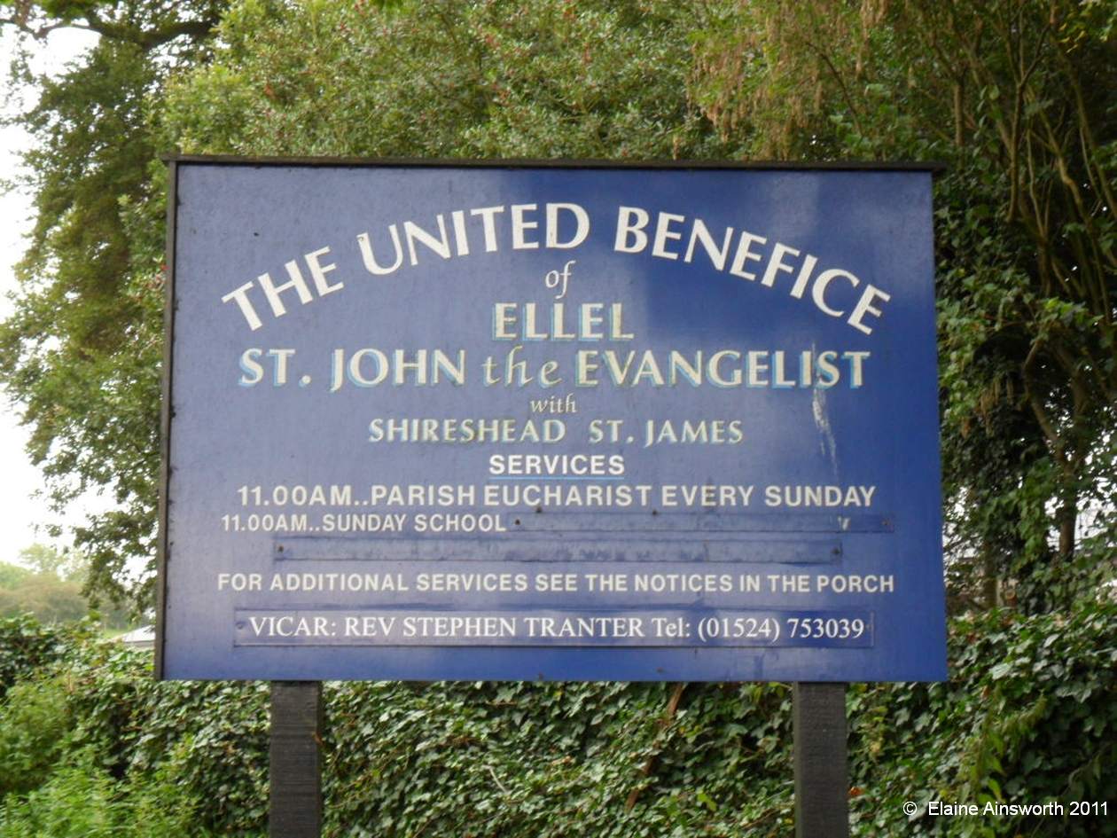 The Church Sign, St John the Evangelist, Ellel
