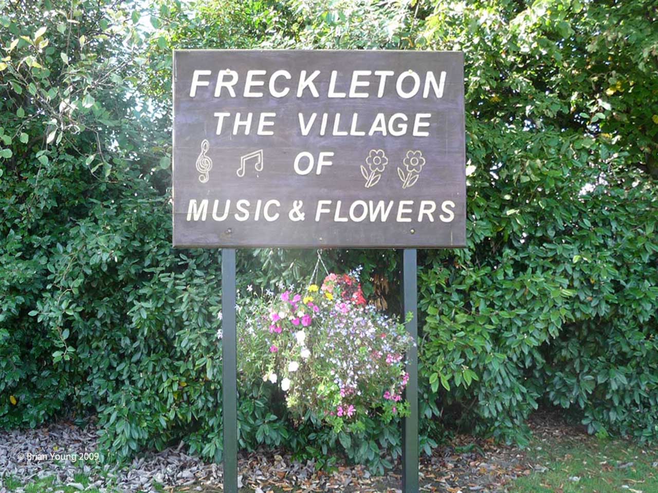 Freckleton, The Village Sign. Photograph supplied by and  of Brian Young