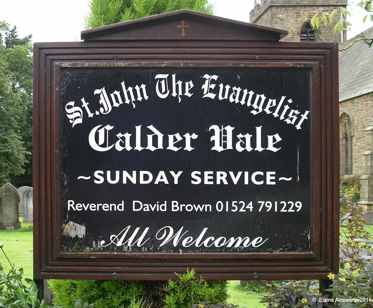 St John the Evangelist, Calder Vale, church board