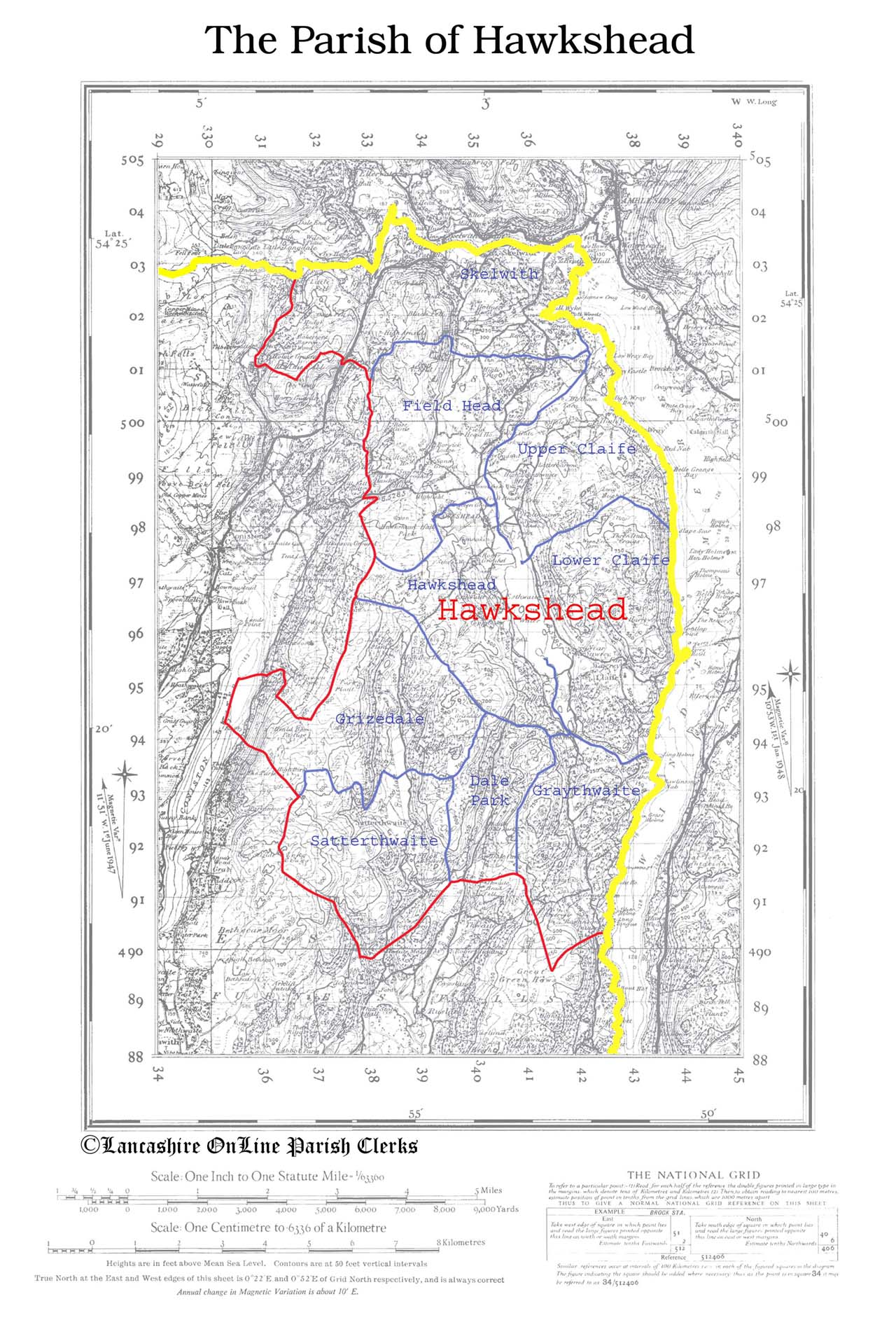 Map of the Parish of Hawkshead