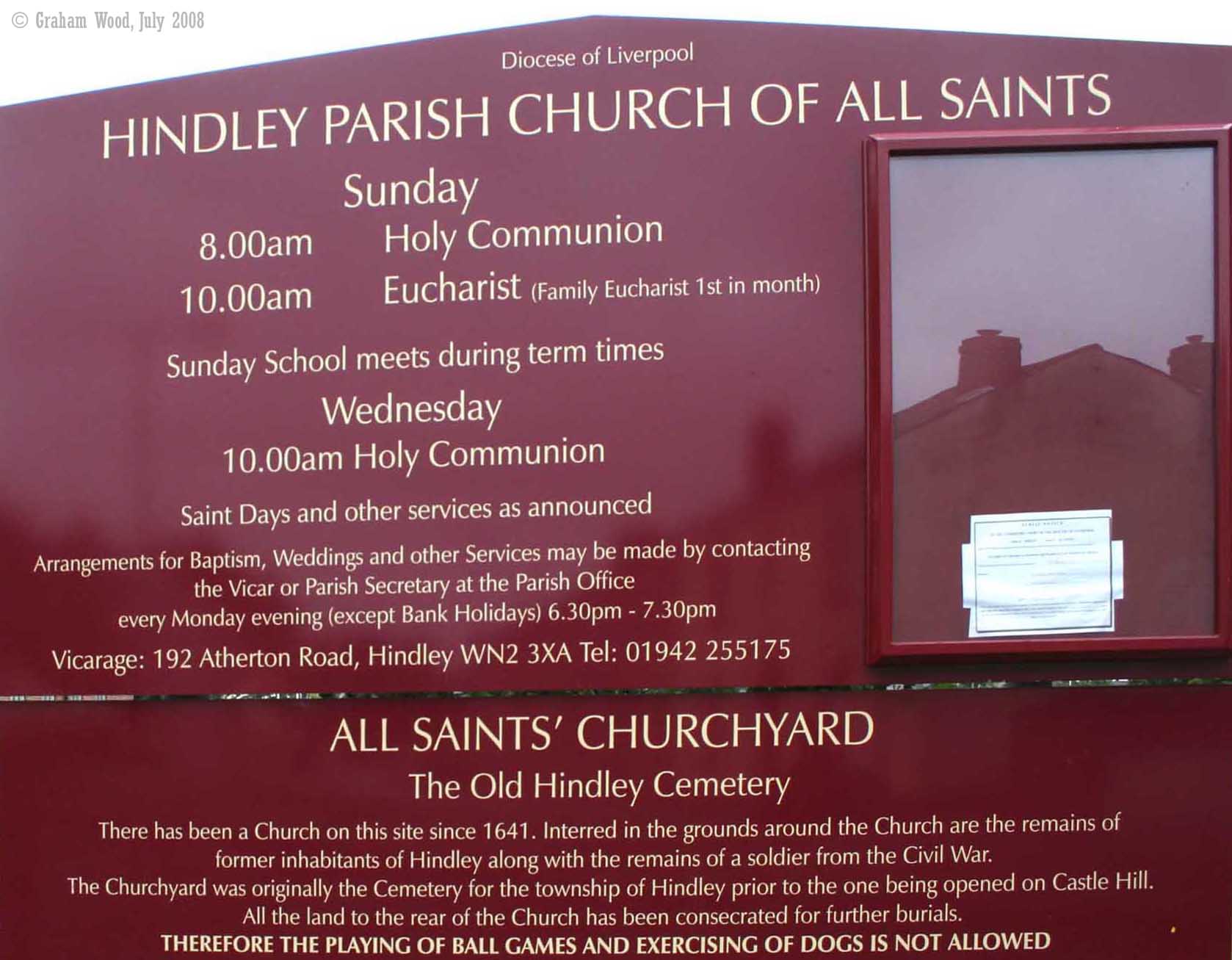 All Saints Sign Board