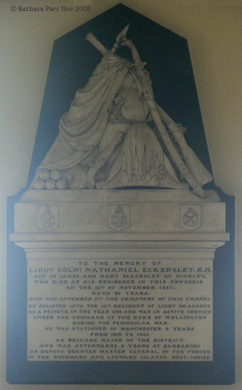 Memorial to Lieut. Col. Nathaniel Eckersley
