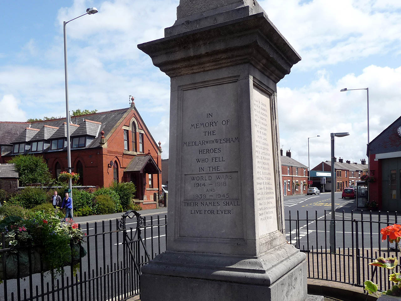 Wesham War Memorial. Photograph supplied by and  of Brian Young