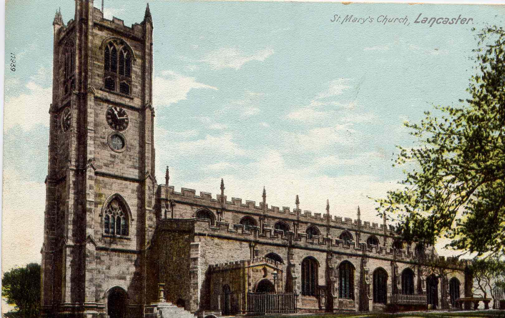 St Mary's, Lancaster,, from an old post card