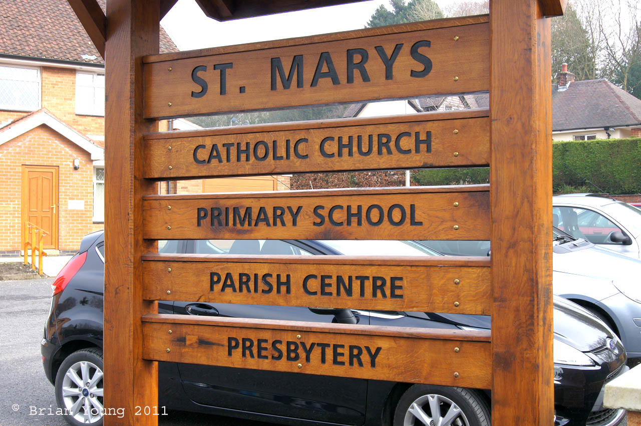 The Church Sign at St Mary, Langho. Photograph supplied by and  of Brian Young