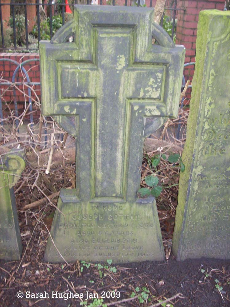 One of the gravestones removed from the original graveyard