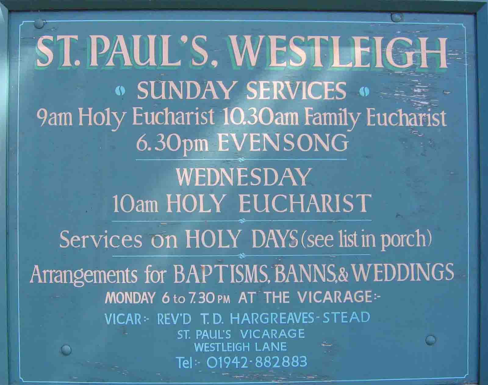 St Paul Church sign