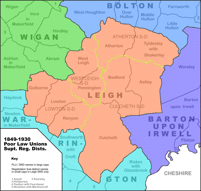 Map of PLU/Sup. Reg. Dis. Boundaries 1849-1930