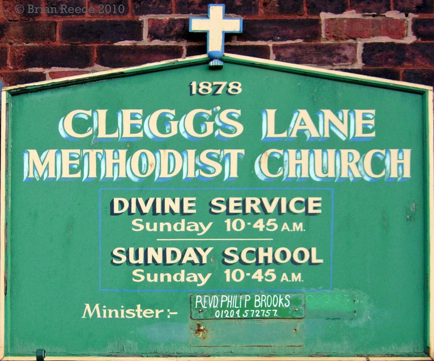The Church Sign at Cleggs Lane Methodist Church, Little Hulton