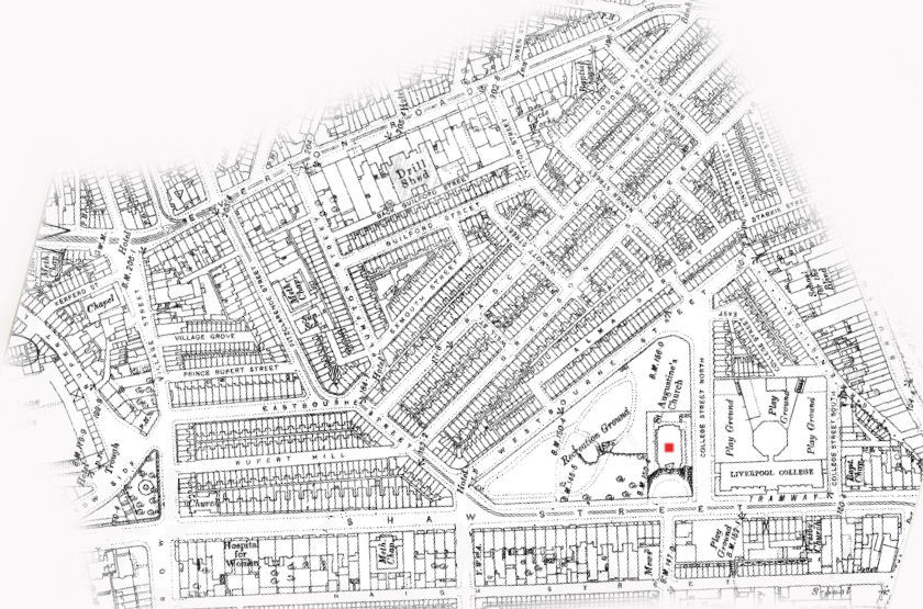 A Map Showing the Location of St. Augustine's Church, Everton