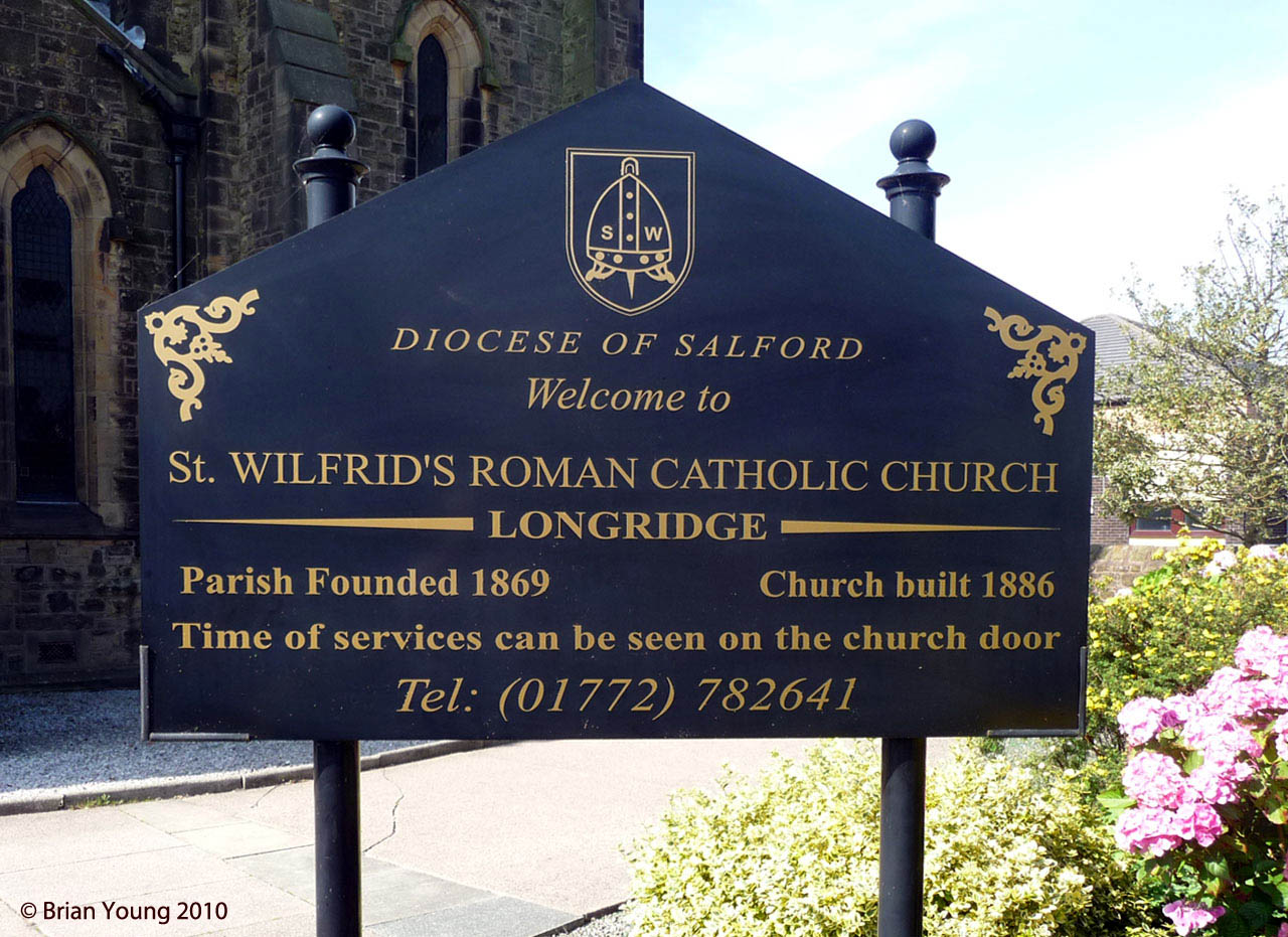 The Church Sign at St Wilfrid, Longridge. Photograph supplied by and  of Brian Young
