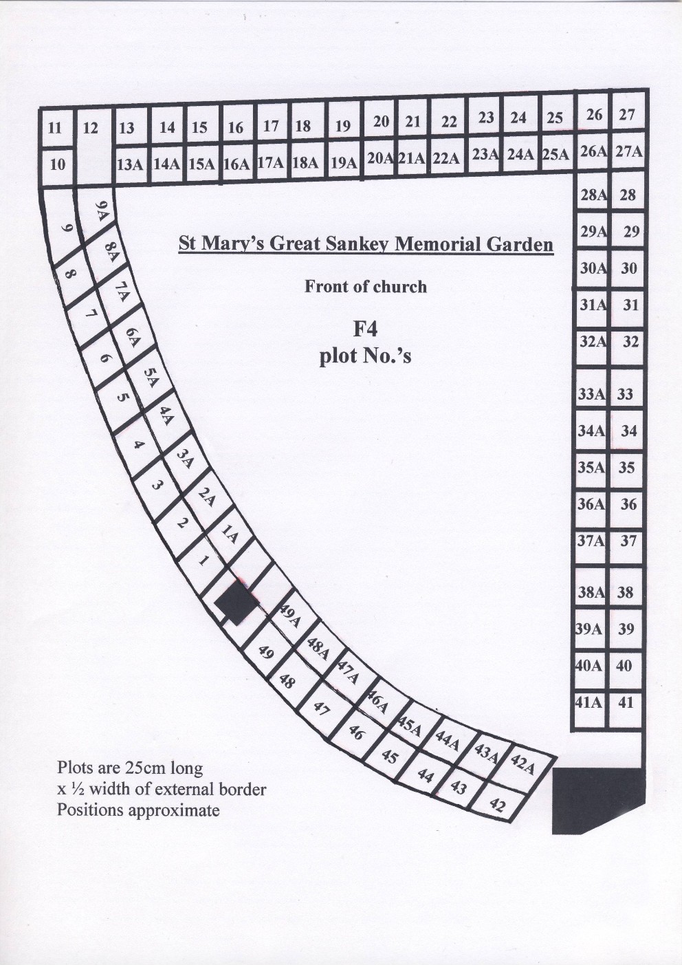 St Mary Great Sankey memorial garden plan