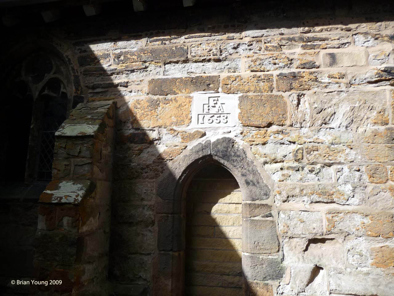 St Mary, date stone, Photograph supplied by and  of Brian Young