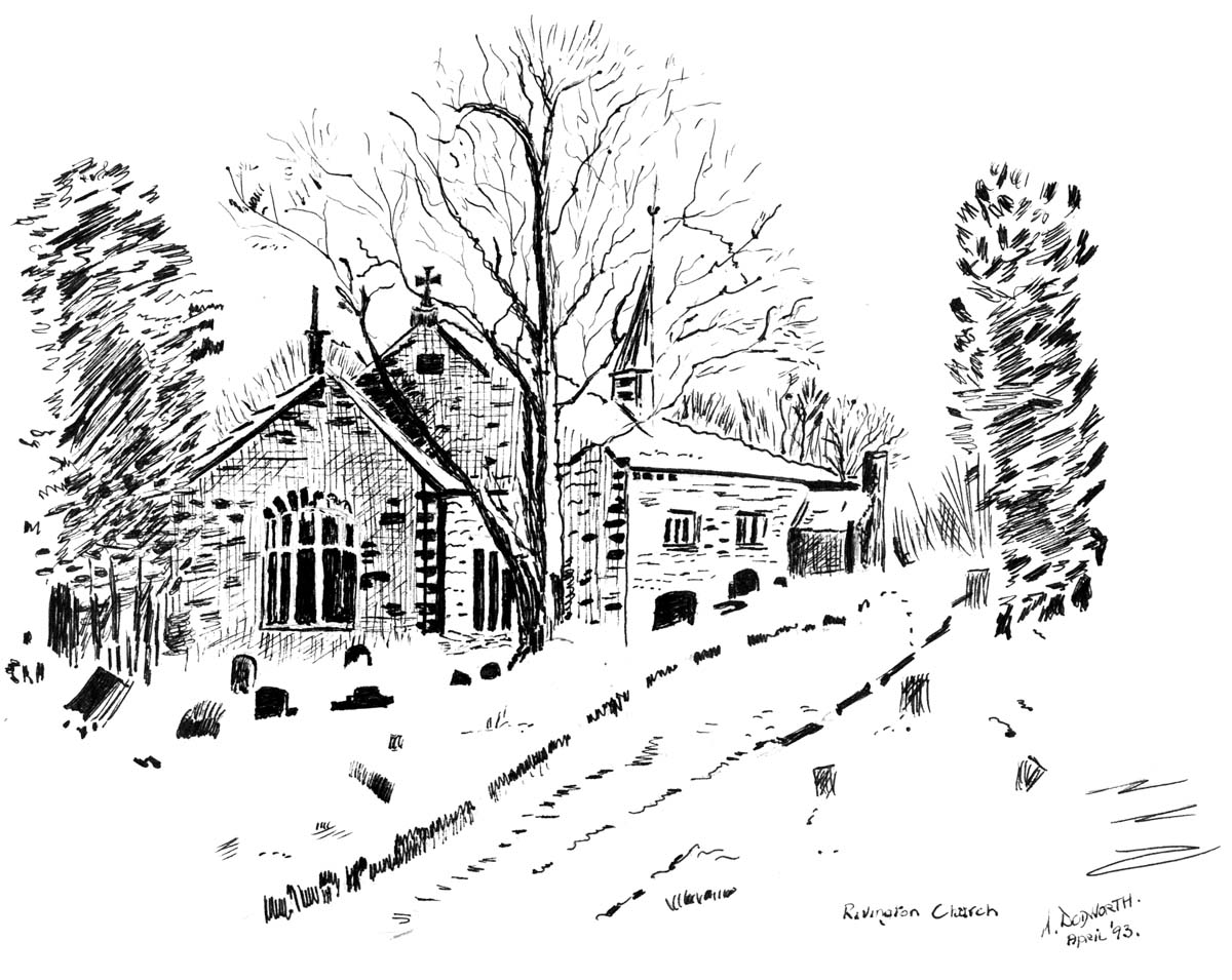 Rivington Church, drawing by Annie Dodworth, Paul DIxon