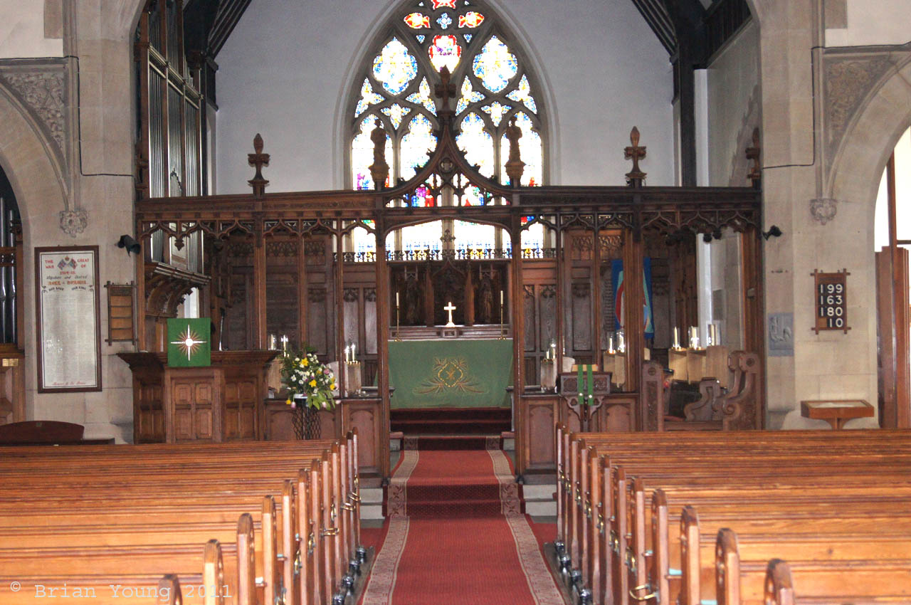The Interior of the Church of St Peter, Salesbury. Photograph supplied by and  of Brian Young