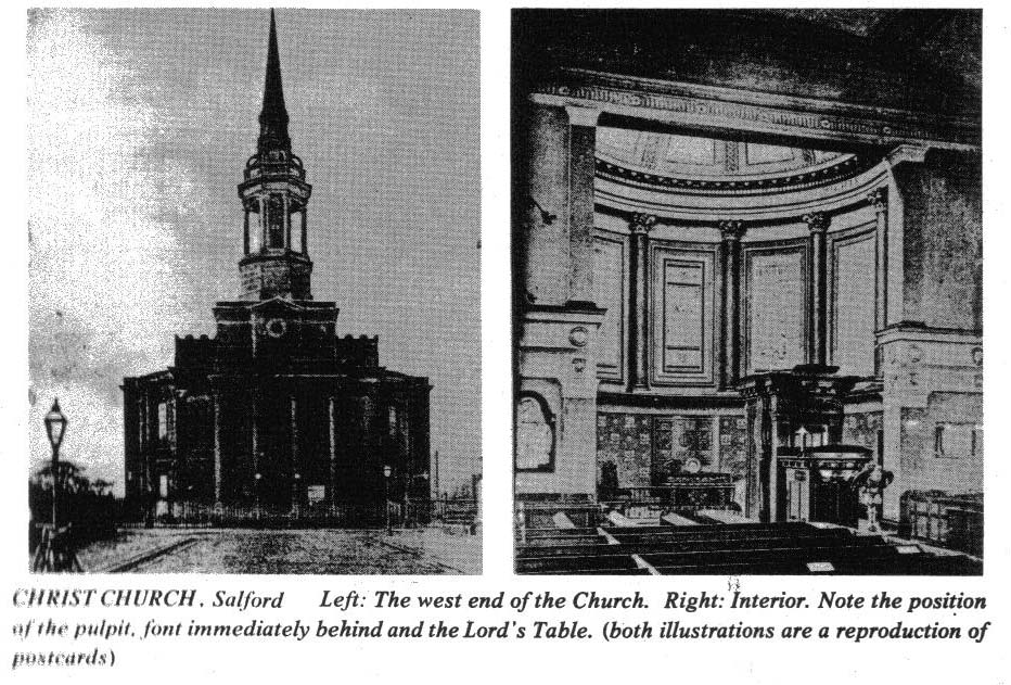 Images of Christ Church from an old book courtesy of Salford Local History Library