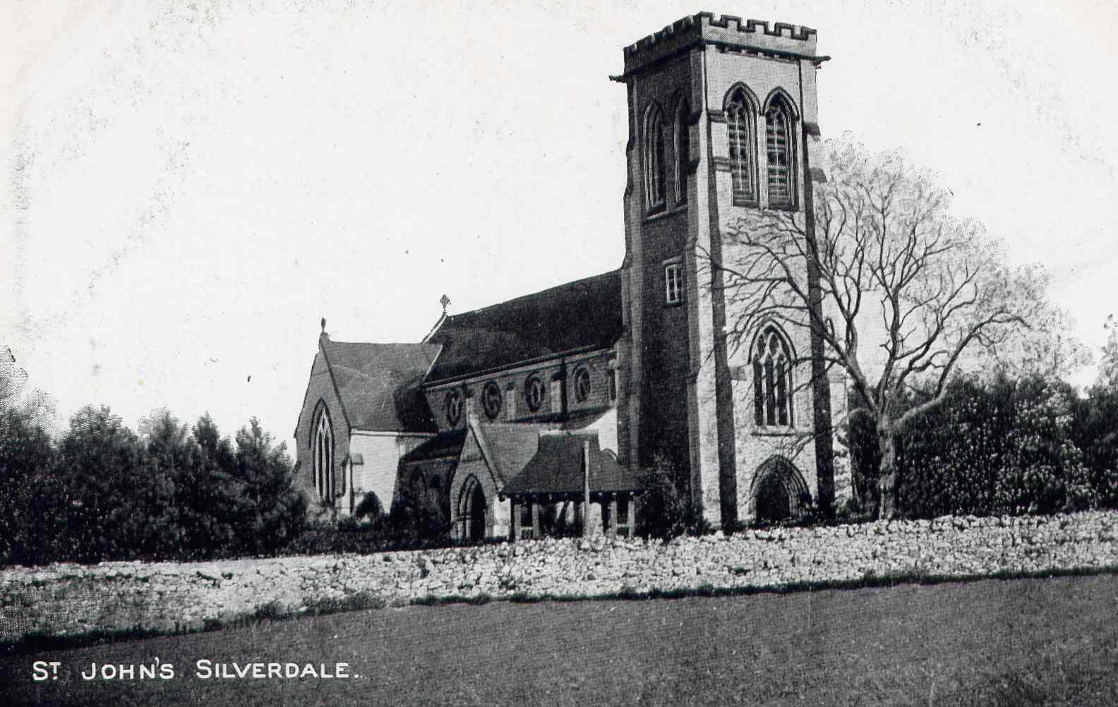 St John's, Silverdale, from an old post card