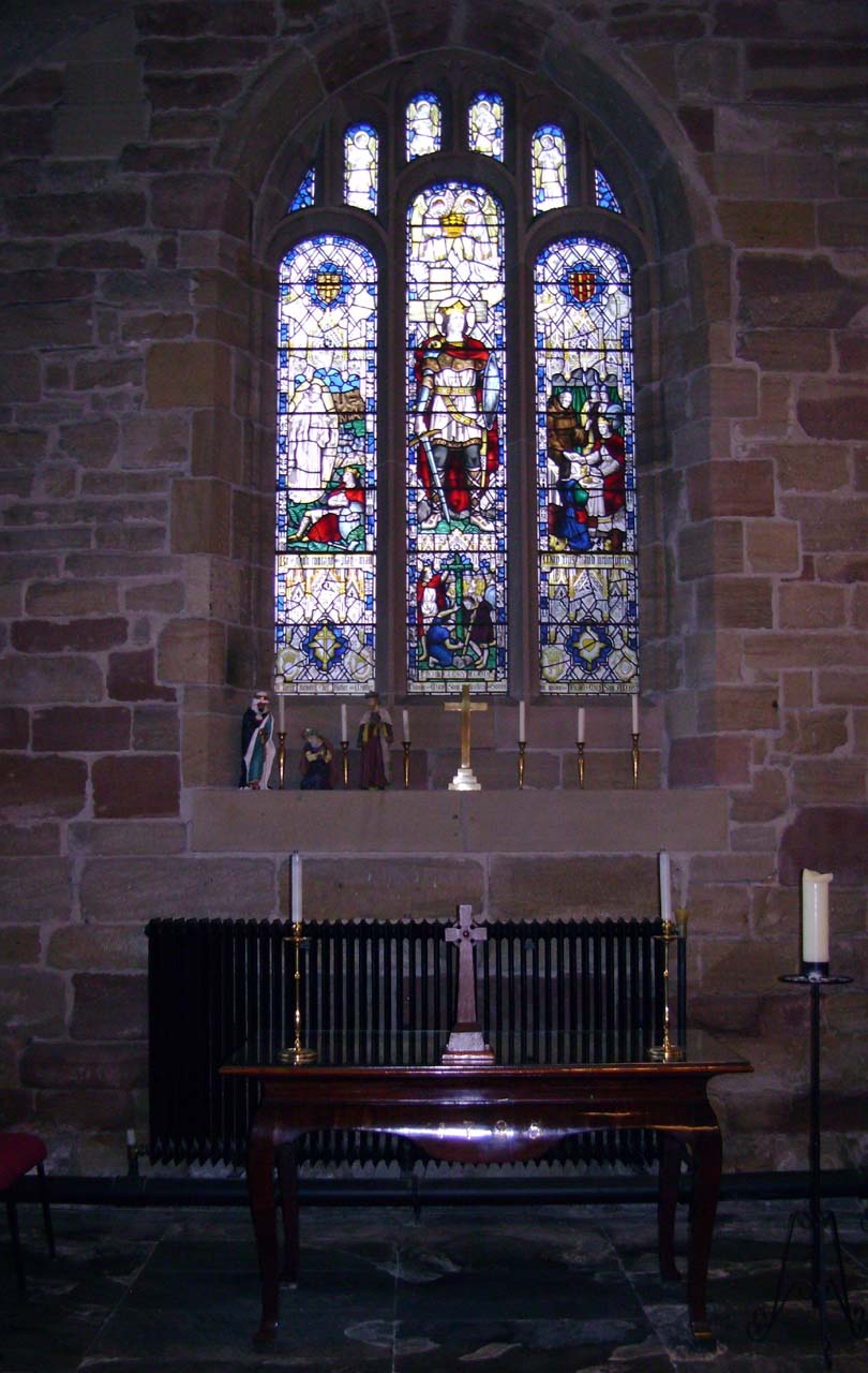 St Oswald Srained Glass Window, Photograph supplied by and  of Frances Holcroft