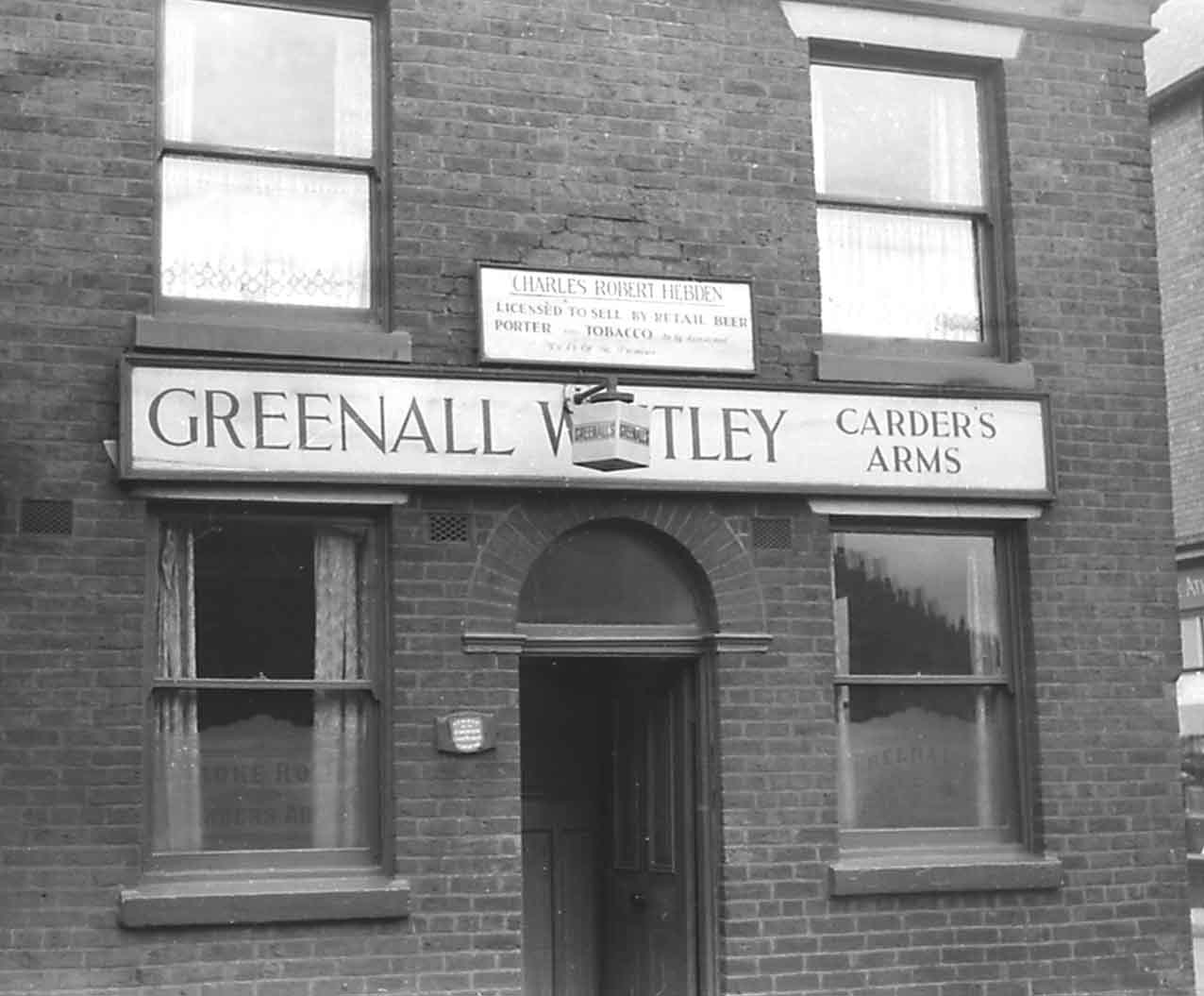 The Carder's Arms on Tyldesley Road, both the trade and this typical street pub are long gone. Photo by Peter Wood, 1963