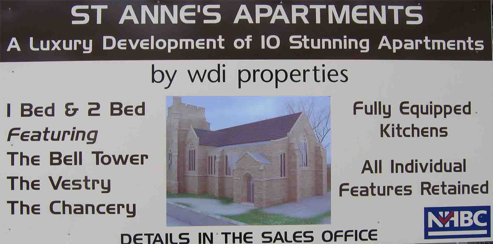 Hoarding at the side of Tyldesley Road. A more dignified fate than that of the old Mission Church, perhaps? Photo by Peter Wood, July 2005