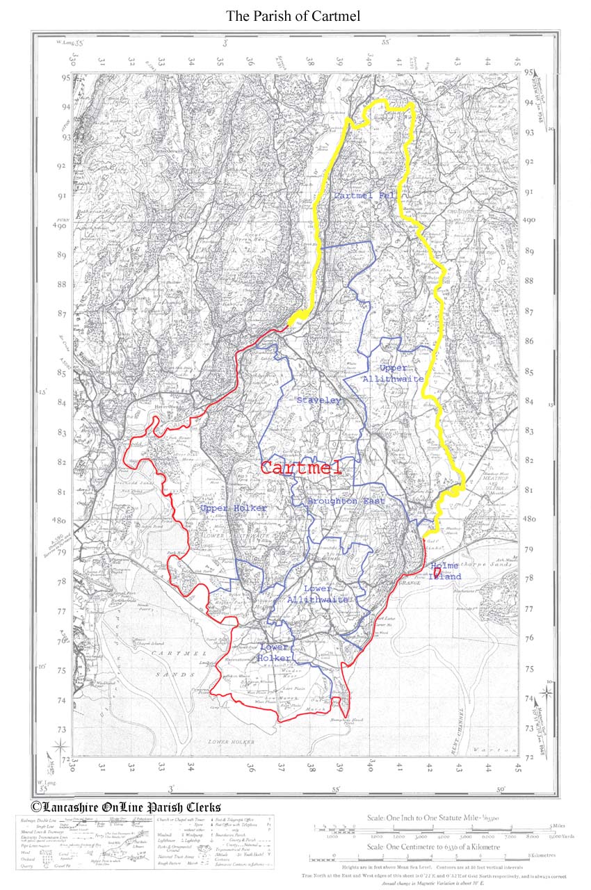Map of the Parish of Cartmel