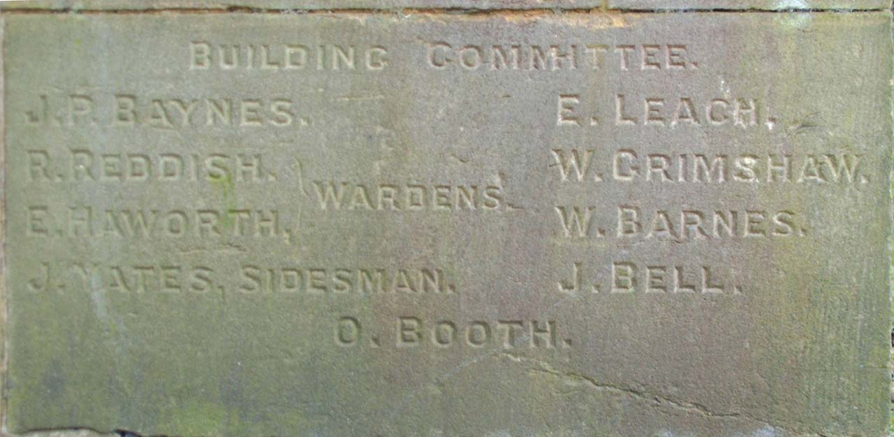 Commemorating the Building Committee at St Oswald, Knuzden