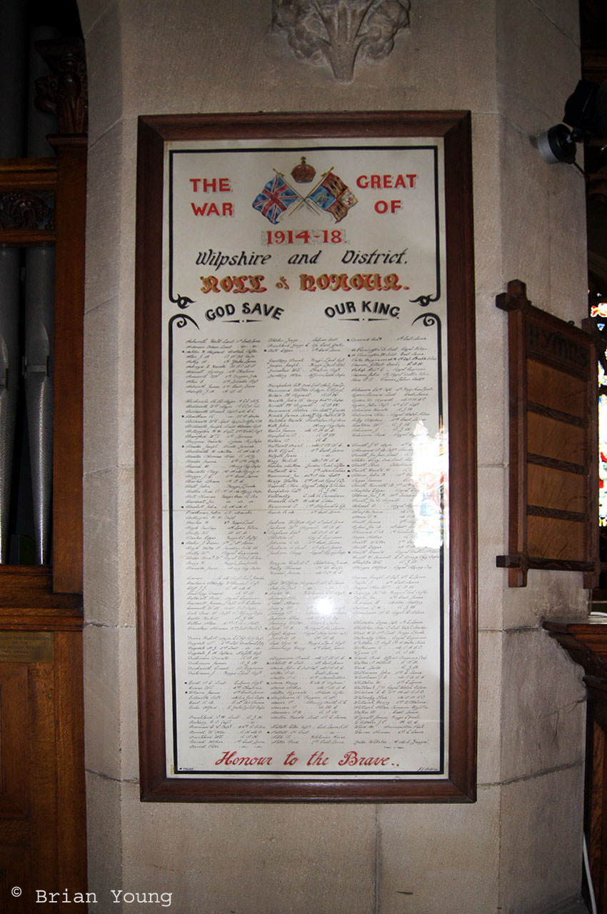 Memorial to the fallen in WW1. Photograph supplied by and � of Brian Young