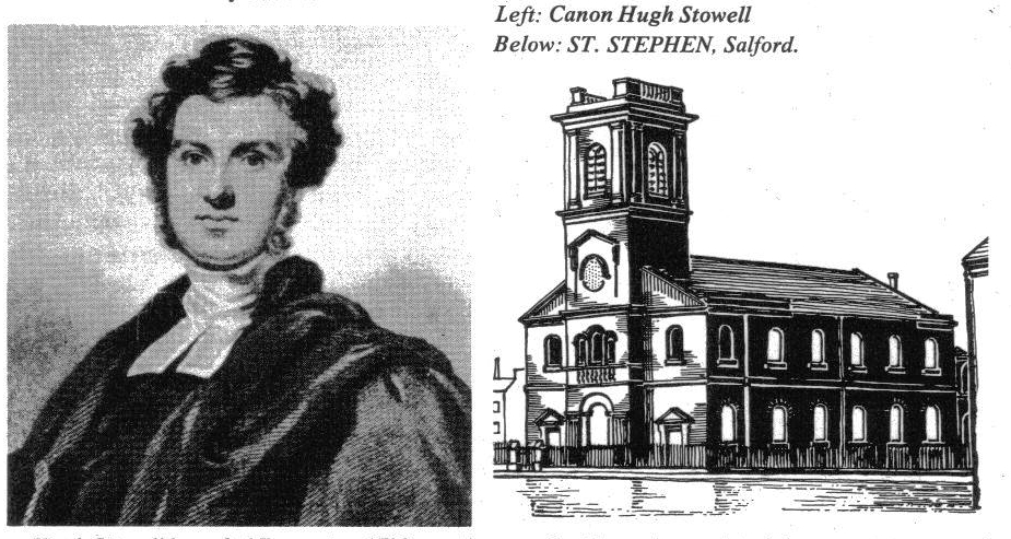 Image of St Stephen from an old book courtesy of Salford Local History Library