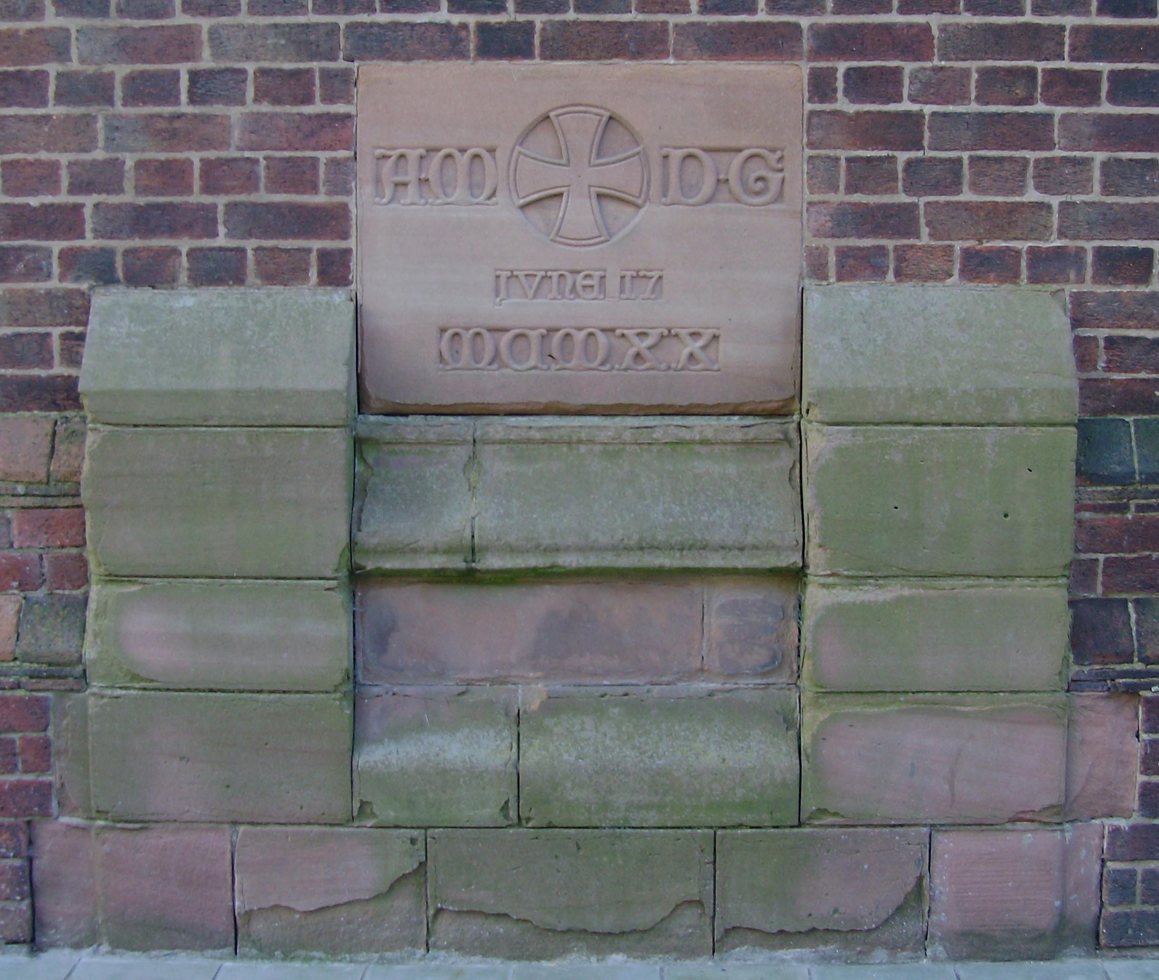 Stone at the back of St Helen's Church, Photograph courtesy of Frances Holcroft