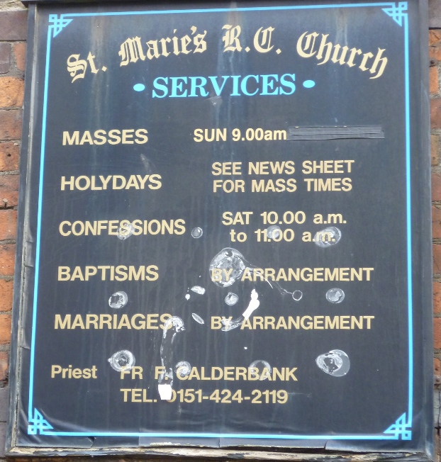Board at St Marie, Widnes