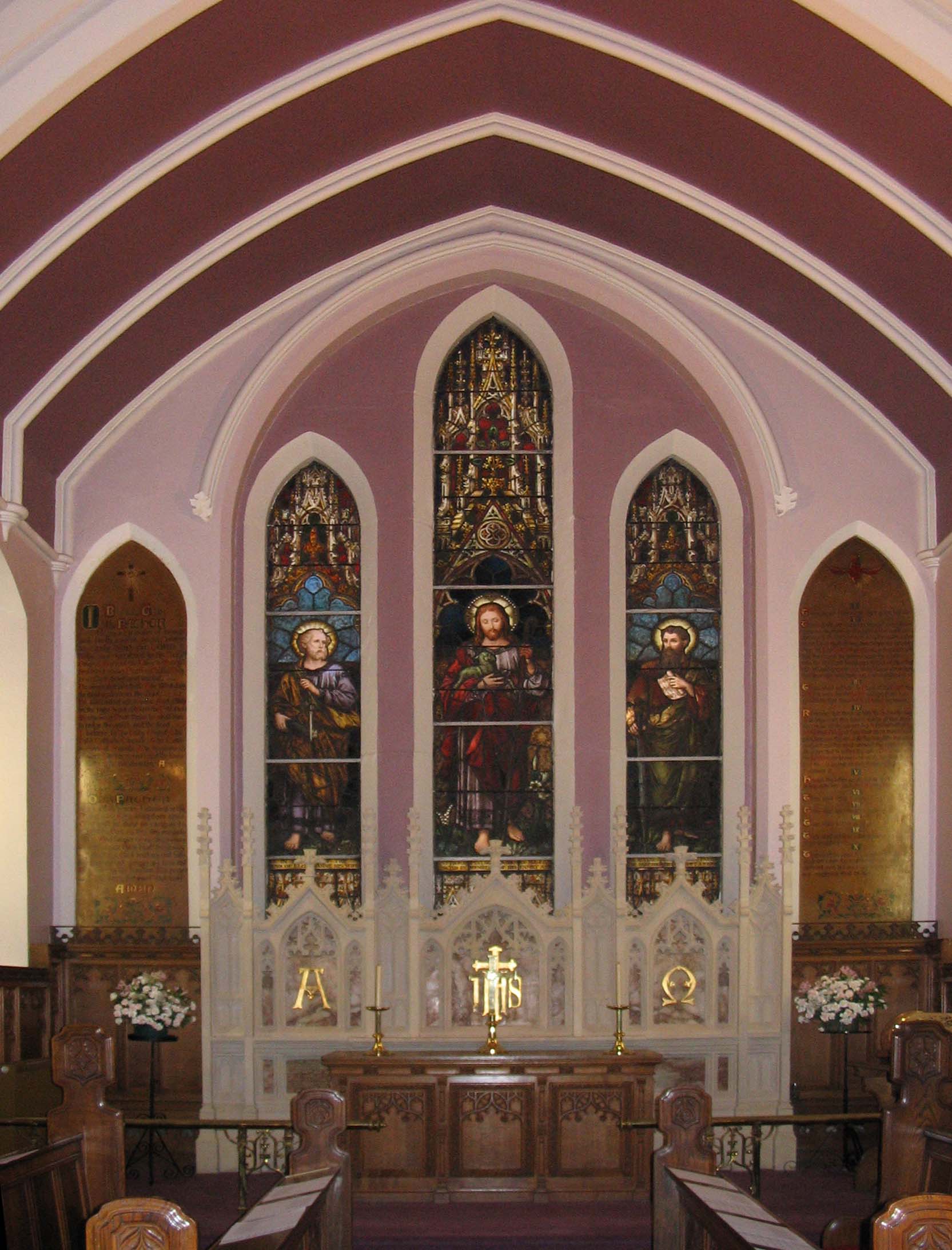 The interior of Christ Church, Croft, showing the windows, Photograph supplied by and  of Frances Holcroft